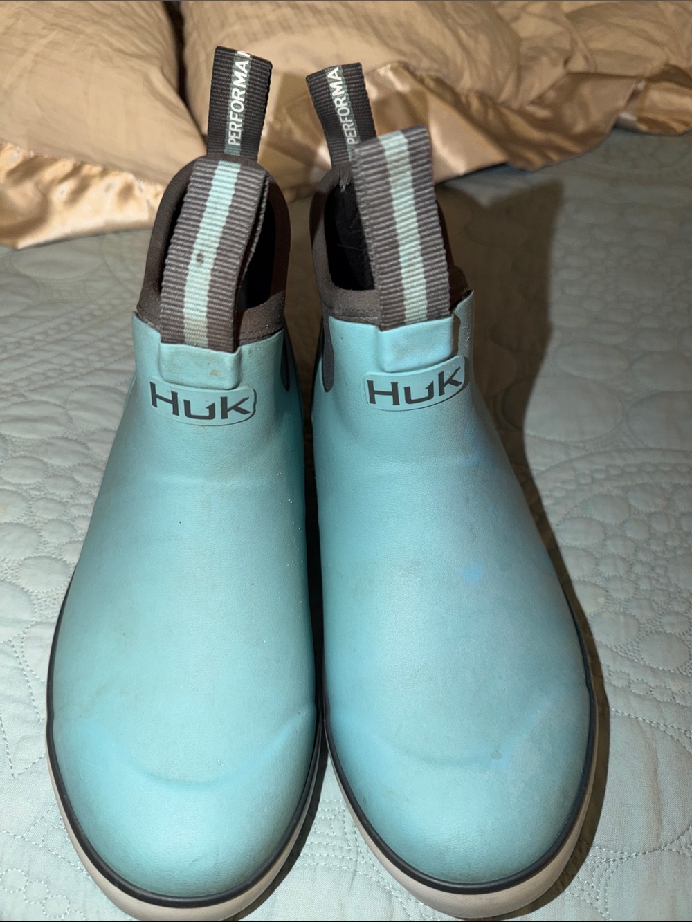 Huk Light Aqua Slip-On Waterproof Chelsea Boots - Picture 2 of 5